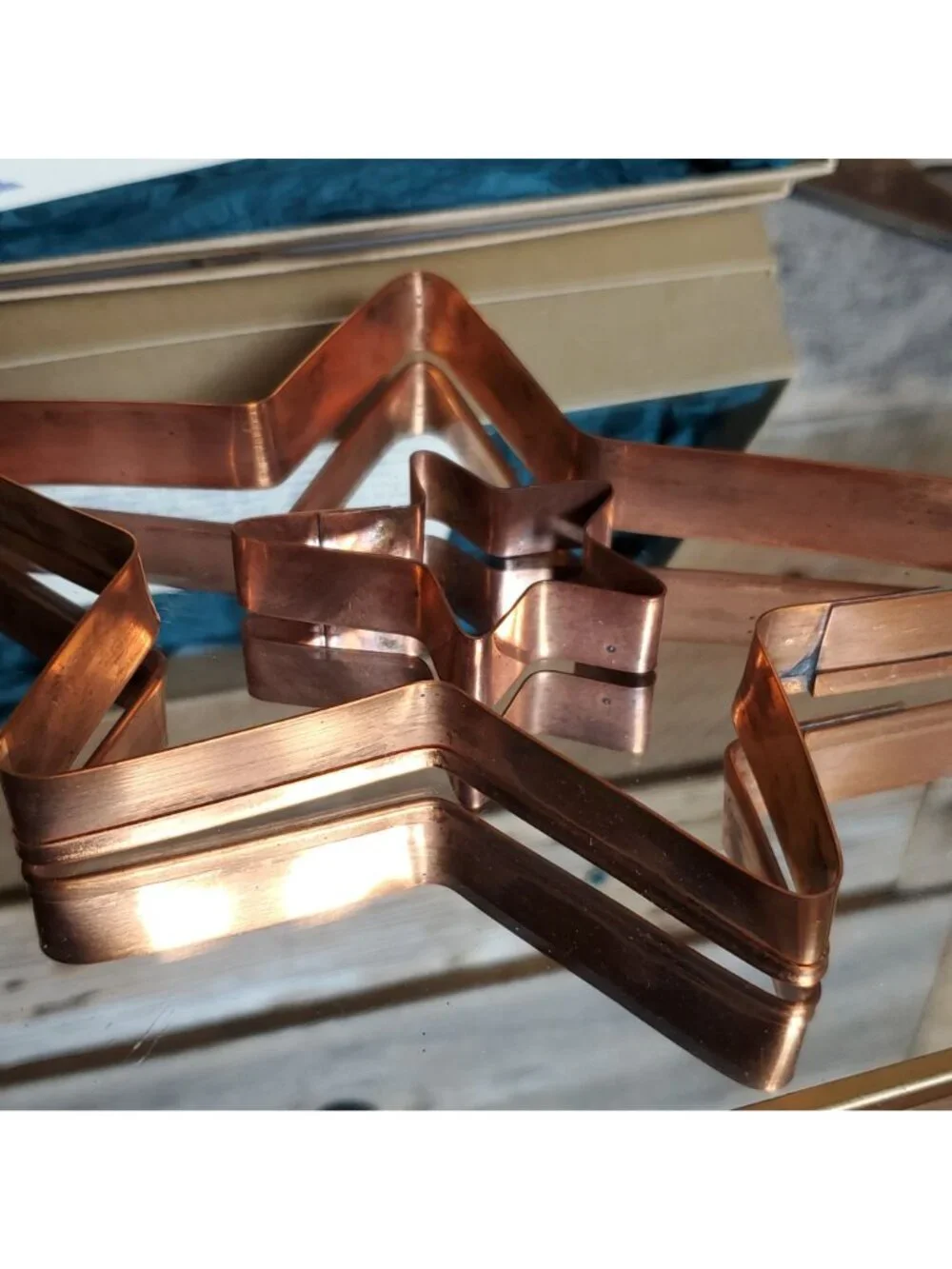 Star Shaped Copper Cookie Cutter Set For Baking & Decorating Handmade